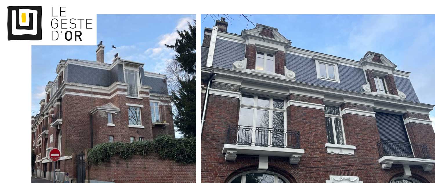 Kervella Couverture a reçu le Geste d'Or en 2022 pour cette rénovation de maison bourgeoise à Roubaix